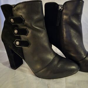 White House Black Market leather & suede Black Ankle Boots.